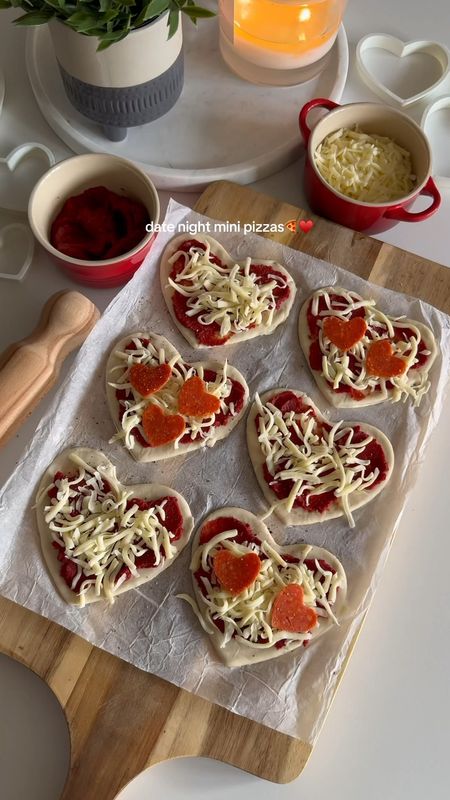 🍕💖✨ Get ready for a pizza love affair this Valentine's Day with these Super Easy to Make Mini Heart Pizzas! 🍕💖✨ Just grab a can of Pillsbury pizza dough and roll it out for a hassle-free start to your delicious date night adventure. Use the largest heart cookie cutter to cut out your dough, ensuring each bite is filled with love!
Grab Yours Here: https://amzn.to/47X4tcF

🎈💑 Picture this: you and your special someone creating these cute heart-shaped masterpieces together – a bonding experience that's as enjoyable as the pizzas themselves! 🍴💕 The magic doesn't stop there; use the smaller heart-shaped cookie cutters to transform pepperoni slices into adorable little love notes. 💌

🌈✨ These Mini Heart Pizzas are not just a treat for your taste buds, but also a feast for the eyes! Bake them to perfection, and watch the cheese melt into a heartwarming embrace. 🧀💓 Perfect for date night, these pizzas add a whimsical touch to your evening, making it one to remember. ✨💏

🌟💝 Surprise your loved one with a unique and delightful Valentine's Day celebration – because who needs a reservation when you've got heart-shaped pizzas stealing the spotlight? 🌟💝 #ValentinesDayChallenge #valentinesdaytreats #valentinesdaygiftideas #pizzatime #pizzalover #PizzaPerfection #pizzanight 

#LTKMostLoved #LTKVideo #LTKhome