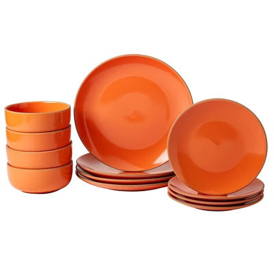 Infuse 12pc Stoneware Dinnerware Set Orange | Target