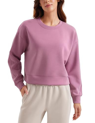 CRZ YOGA SoftAura Pullover Sweatshirt for Women - Crewneck Workout Casual Basic Fall Sweat Shirts | Amazon (US)