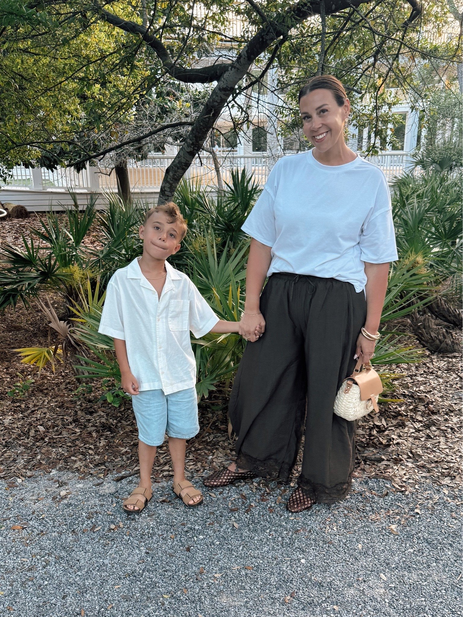 The perfect summer night outfit.  
Top- L 
Pants- M (size down!) 
Keep an eye on the jelly’s, they keep restocking. And yes, they are actually comfortable!

#LTKMidsize #LTKSaleAlert #LTKTravel