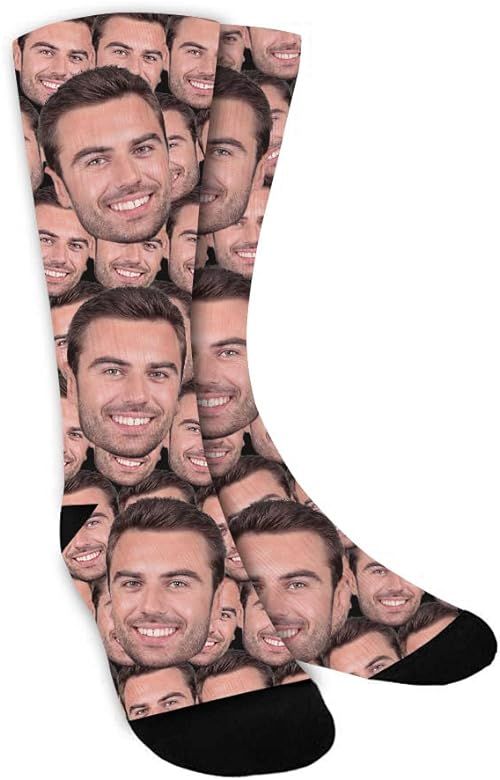 ShineSand Custom Face Socks with Picture, Personalized Socks with Photo Customized Unisex Funny Crew | Amazon (US)