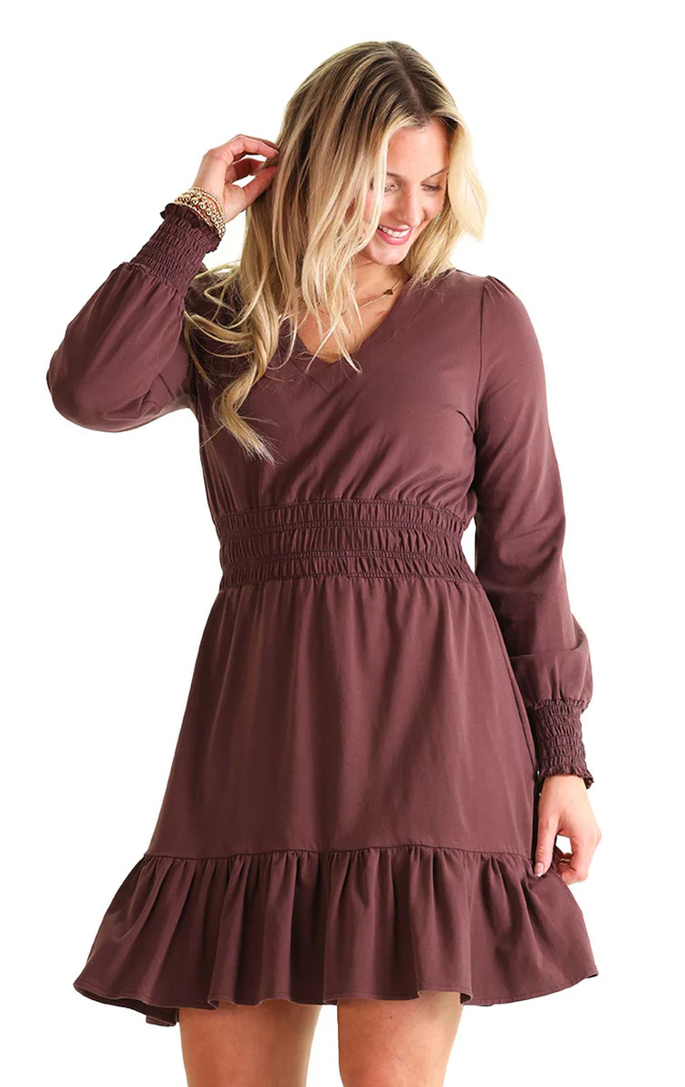 Vale Dress In Chocolate | Duffield Lane