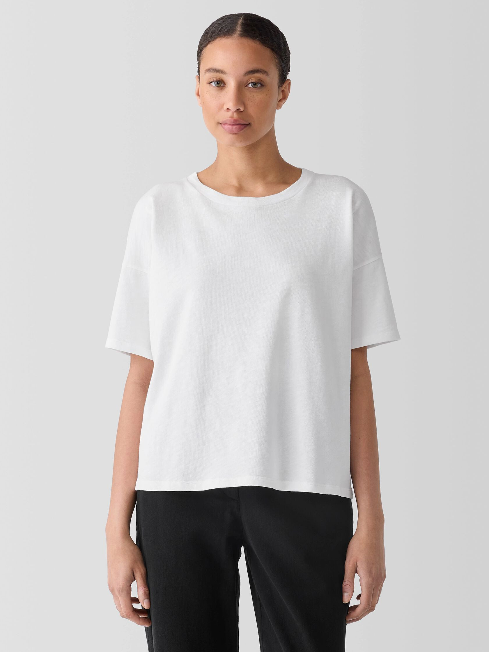 Cozy Organic Cotton Slub Tee | Eileen Fisher