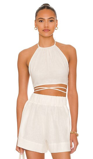Comilly Halter Top in White | Revolve Clothing (Global)
