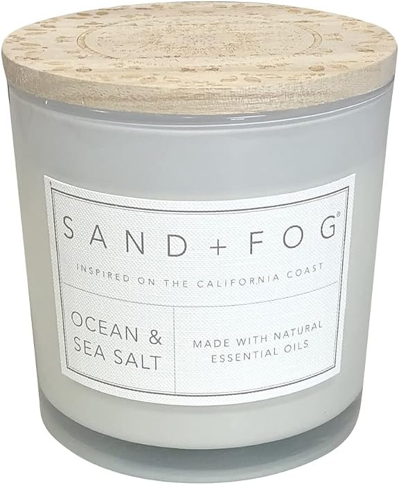 Sand + Fog Scented Candles - Ocean & Sea Salt - Additional Scents and Sizes - 3 Wicks 100% Cotton Lead-Free - Luxury Air Freshening Jar Candles - Perfect Home Decor - 21 oz | Amazon (US)