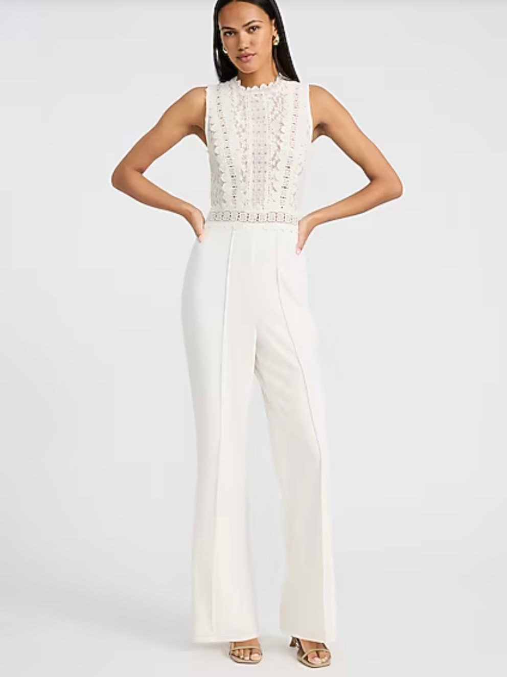 Sexy and Classy Jumpsuit perfect for Spring Summer. Available in more colors  

 Lace Crew Neck Sleeveless Sheer Wide Leg Jumpsuit

#LTKPlusSize #LTKSaleAlert #LTKMidsize