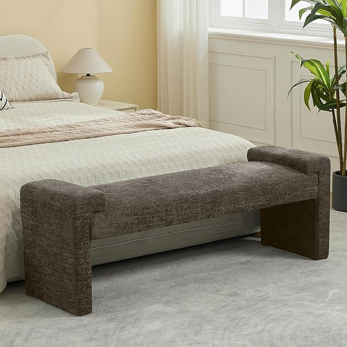 58.7" End of Bed Bench Upholstered Modern Bedroom Bench for Living Room & Entryway, Easy Assembly... | Amazon (US)