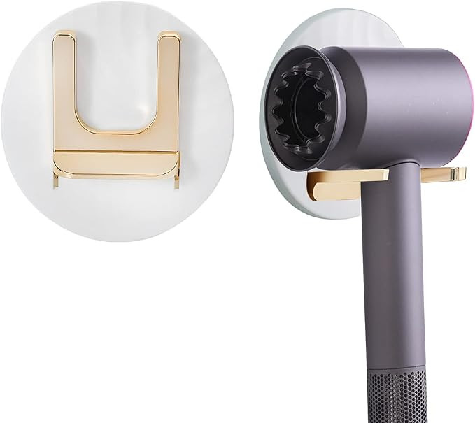 Hair Dryer Holder, Adhesive Blow Dryer Holder, Wall Mounted Hair Dryer Rack, No Drilling Dryer Ha... | Amazon (US)