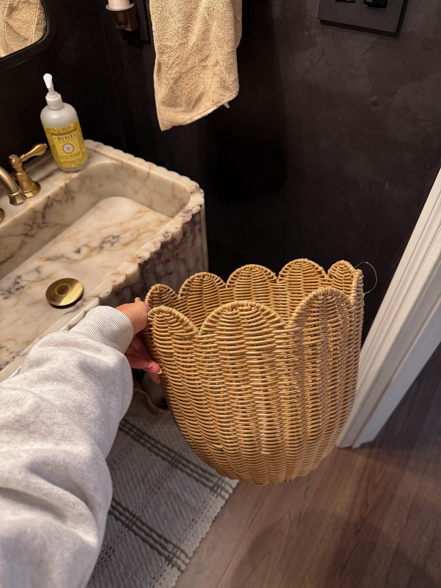 Using this cute scalloped edge basket in our bathroom! Perfect for extra toilet paper or even to use as a little trash can! 

#LTKdayinmylife #LTKSeasonal #LTKHome