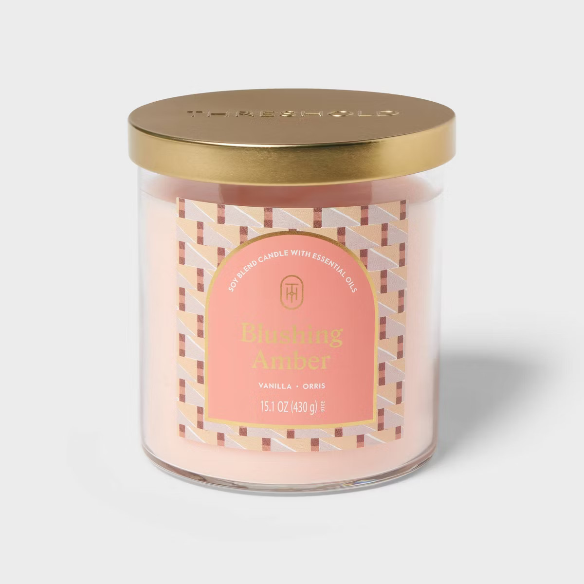 2-Wick Glass Jar Candle with Lid Blushing Amber 15.1oz - Threshold™ | Target