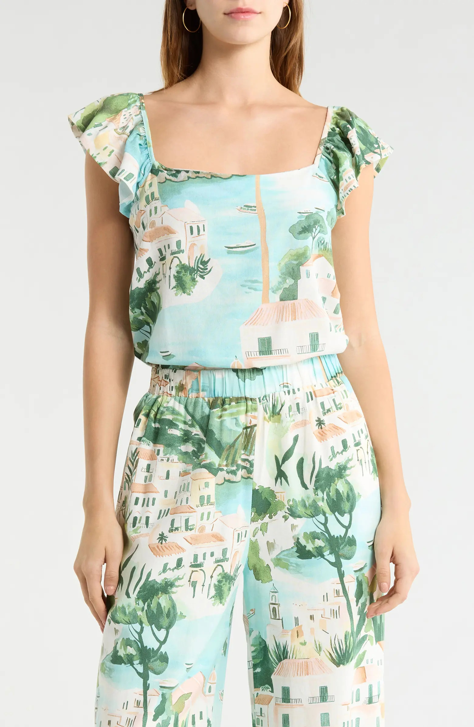 Piti Town Tazzy Flutter Sleeve Top | Nordstrom