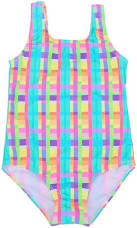 LIZENS Girls' One-Piece Swimwear Cute Striped Bathing Suit with Rainbow | Amazon (US)