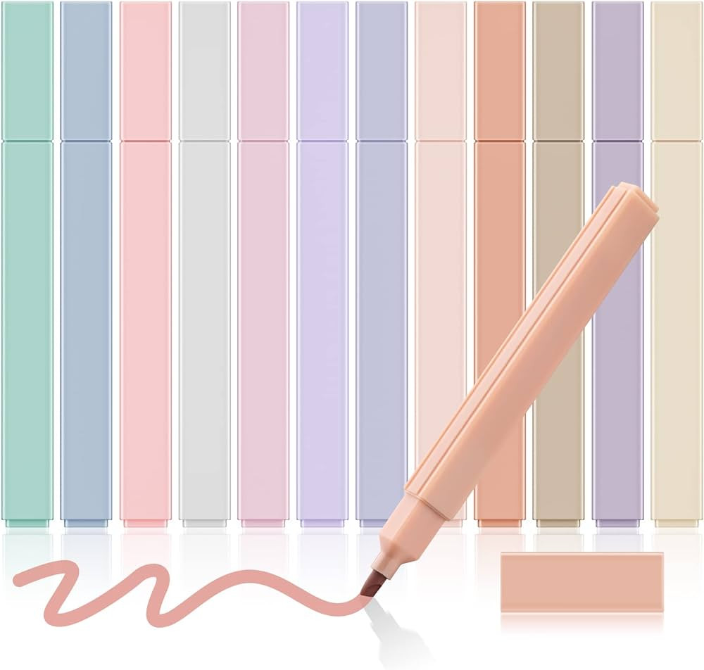 colpart Pastel Aesthetic Bible Highlighters Assorted Colors No Bleed With 12 Color Cute Pens Mark... | Amazon (UK)