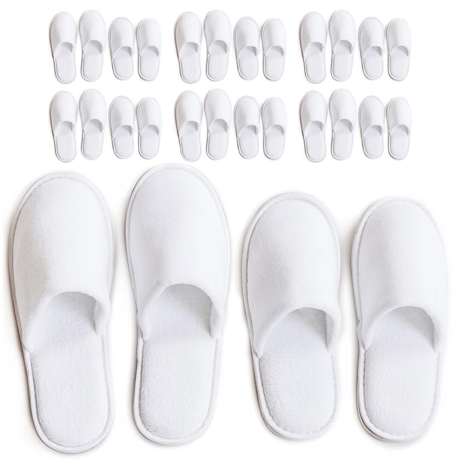Modlux Spa Slippers 6-12 Pairs, Unisex Disposable Slippers Closed Toe Washable, Reusable, Bridal,... | Amazon (US)