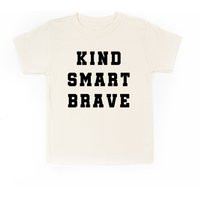 Kind Smart Brave - Varsity Child Shirt | Back To School Kid Shirts Graphic Tees For Kids Good Vibes | Etsy (US)