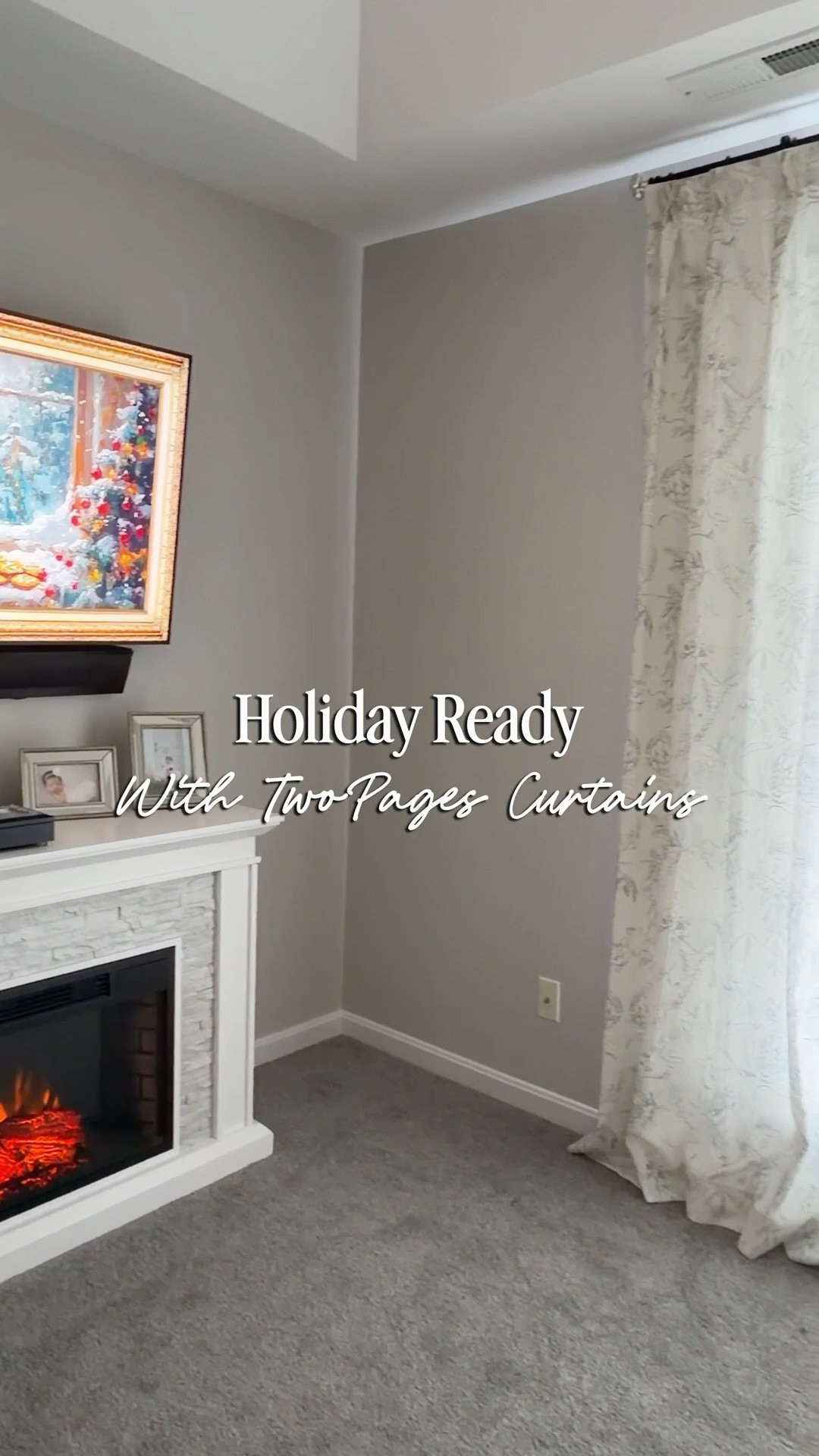 #advertising
I’ve seen these viral 
@twopagescurtains all over my FYP for years and I just never pulled the trigger. My dear friend, Laura, over at Casa Coluch sung their praises so when the chance to collab arose, I jumped at the chance! Our millennial gray bedroom really needed an update. The Vegetative Peony pattern gave the space immediate elegance and style without changing paint or furniture - that’s a huge win in my book. This pattern is timeless and seasonless - the neutral colors make it ideal to accent festive holiday decor. Mother Nature was the perfect backdrop, though. Our bedroom feels like we’re living in a snow globe ❄️☃️


 #twopagescurtains #twopageshome


#LTKHoliday #LTKHome #LTKdayinmylife