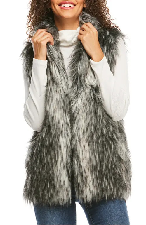 DONNA SALYERS FABULOUS FURS Limited Edition Faux Fur Vest in Smokey Fox at Nordstrom, Size Small | Nordstrom