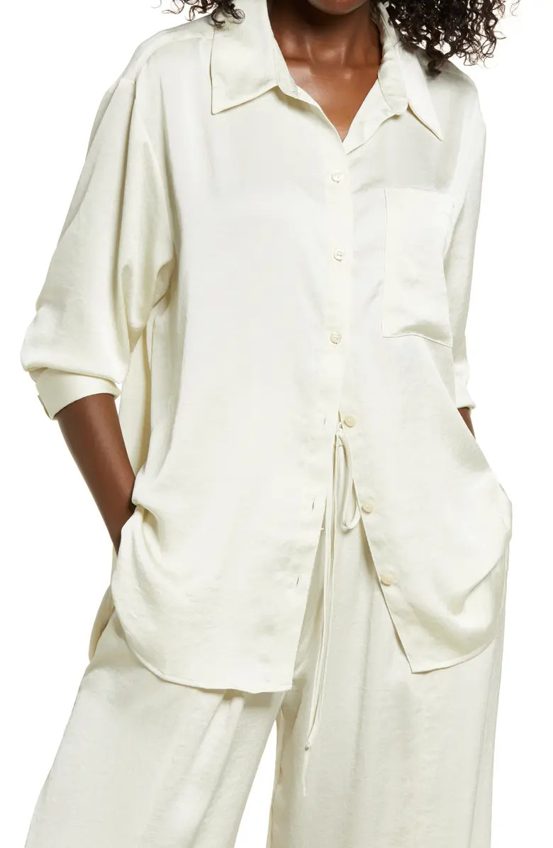 Satin Button-Up Shirt | Nordstrom