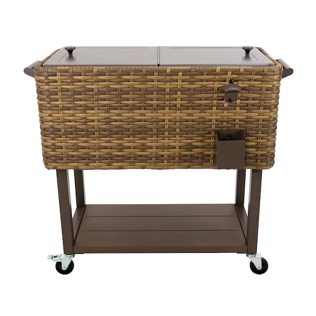 allen + roth Maitland Hand-Woven Wicker 80 Quart(s) Brown Insulated Beverage cooler | Lowe's
