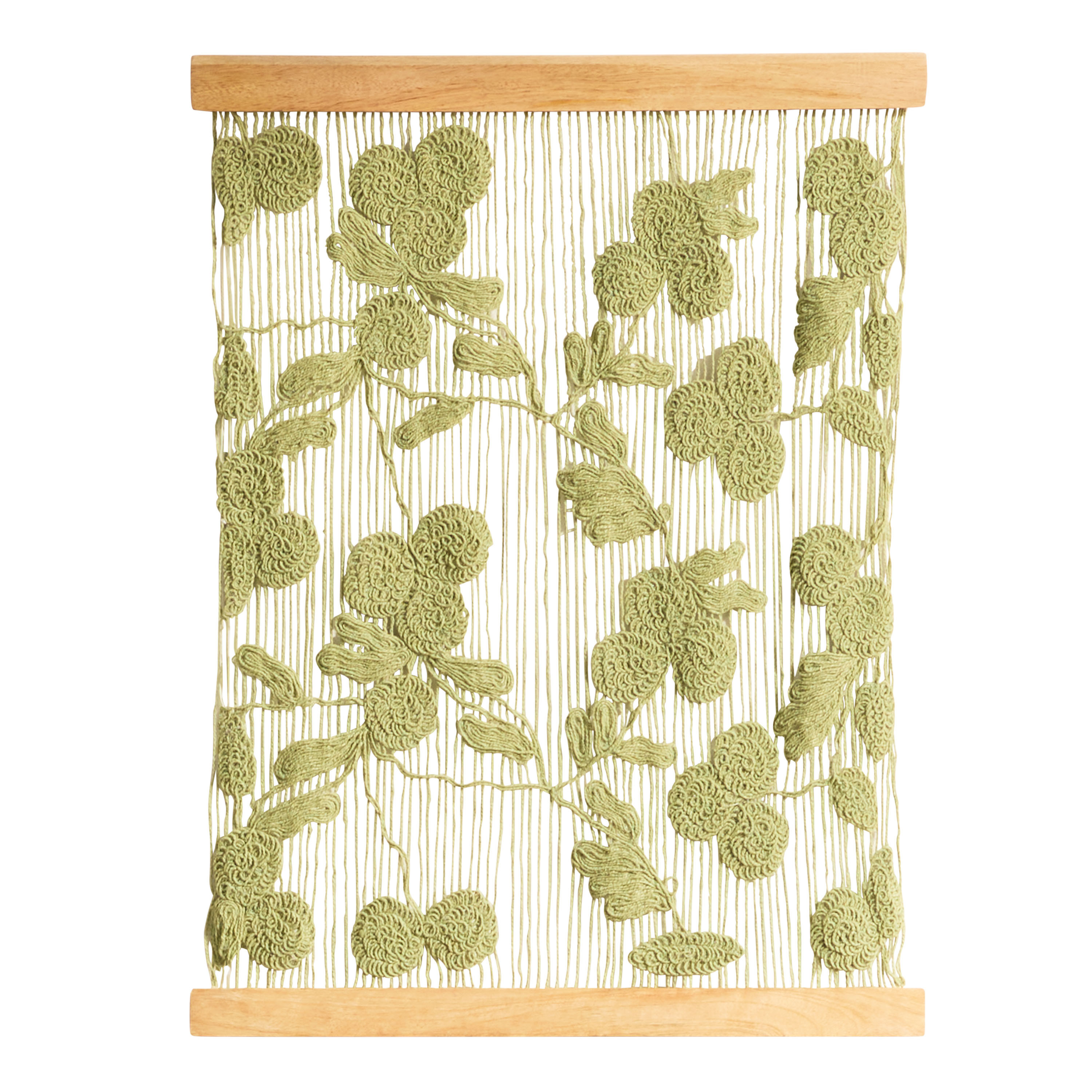 Olive Green Recycled Polyester Floral Wall Art | World Market