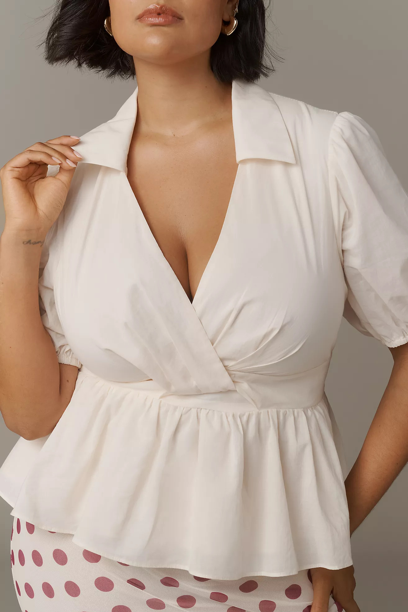 Hutch Fowler Puff-Sleeve Peplum Top | Anthropologie (US)