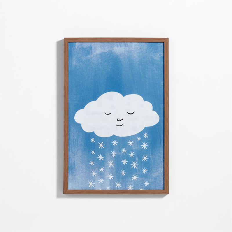 Rainy Cloud Large Framed Wall Art Print | Crate & Kids | Crate & Barrel