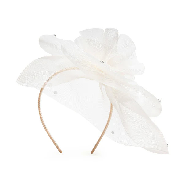 IVORY FLORAL VEIL FASCINATOR | LELE SADOUGHI
