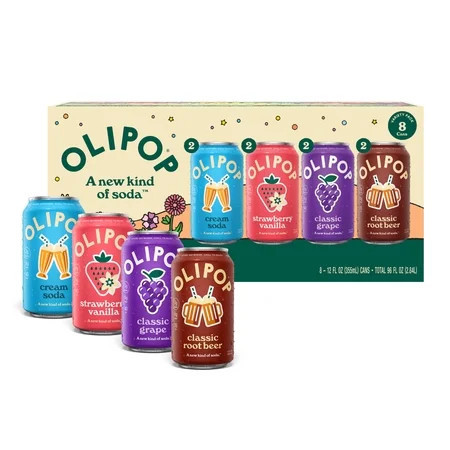 OLIPOP Prebiotic Soda, Variety Pack, 12 fl oz, 8 Pack | Walmart (US)