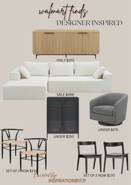 WALMART FURNITURE FINDS
Walmart.com - @walmart
Swivel chair, white sectional sale, dining chairs, black wood, rattan, modern sideboard, black cabinet, arched cabinetts

#LTKsalealert #LTKhome