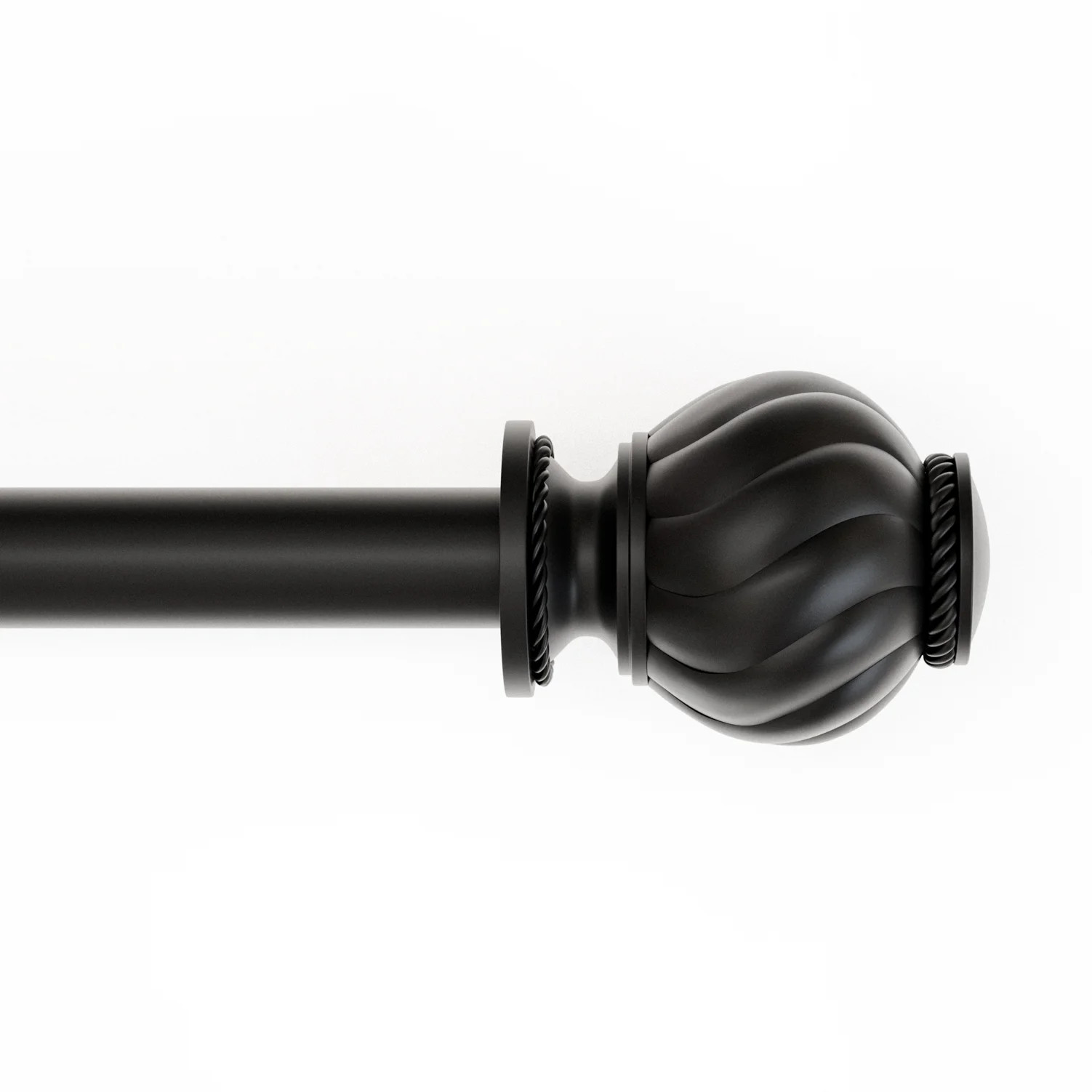 Mainstays 3/4" Black Marengo Knob Adjustable Single Curtain Rod Set, 30"-84" | Walmart (US)