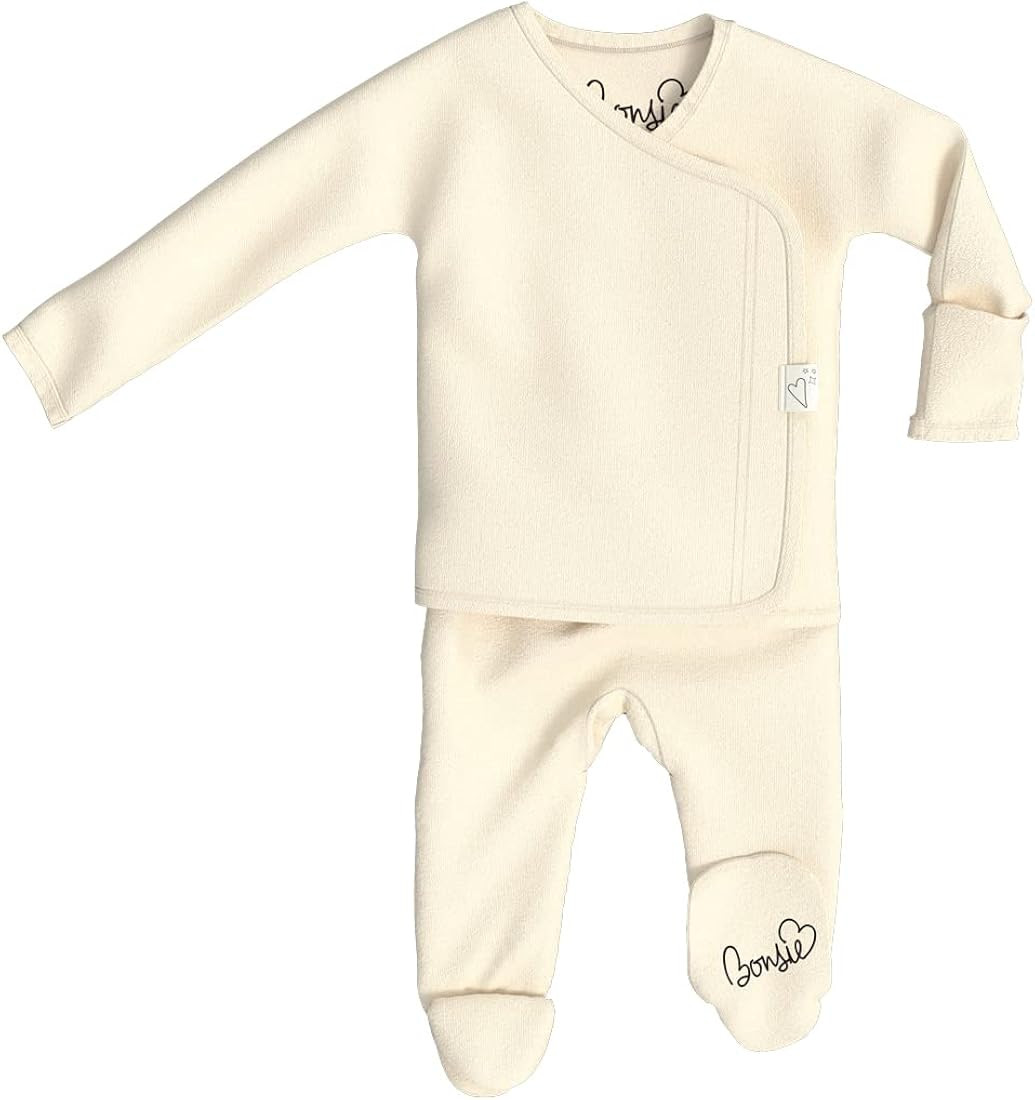 Bonsie Skin to Skin Babywear Footed Bodysuit - Tan Baby Footed One Piece - Oat | Amazon (US)