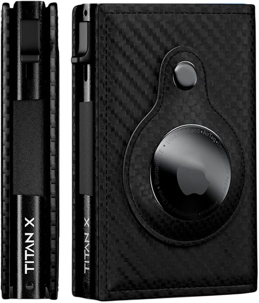 TITAN X Trifold Edition Wallet Compatible with Airtag | Minimalist Metal and Leather | for Men, F... | Amazon (US)