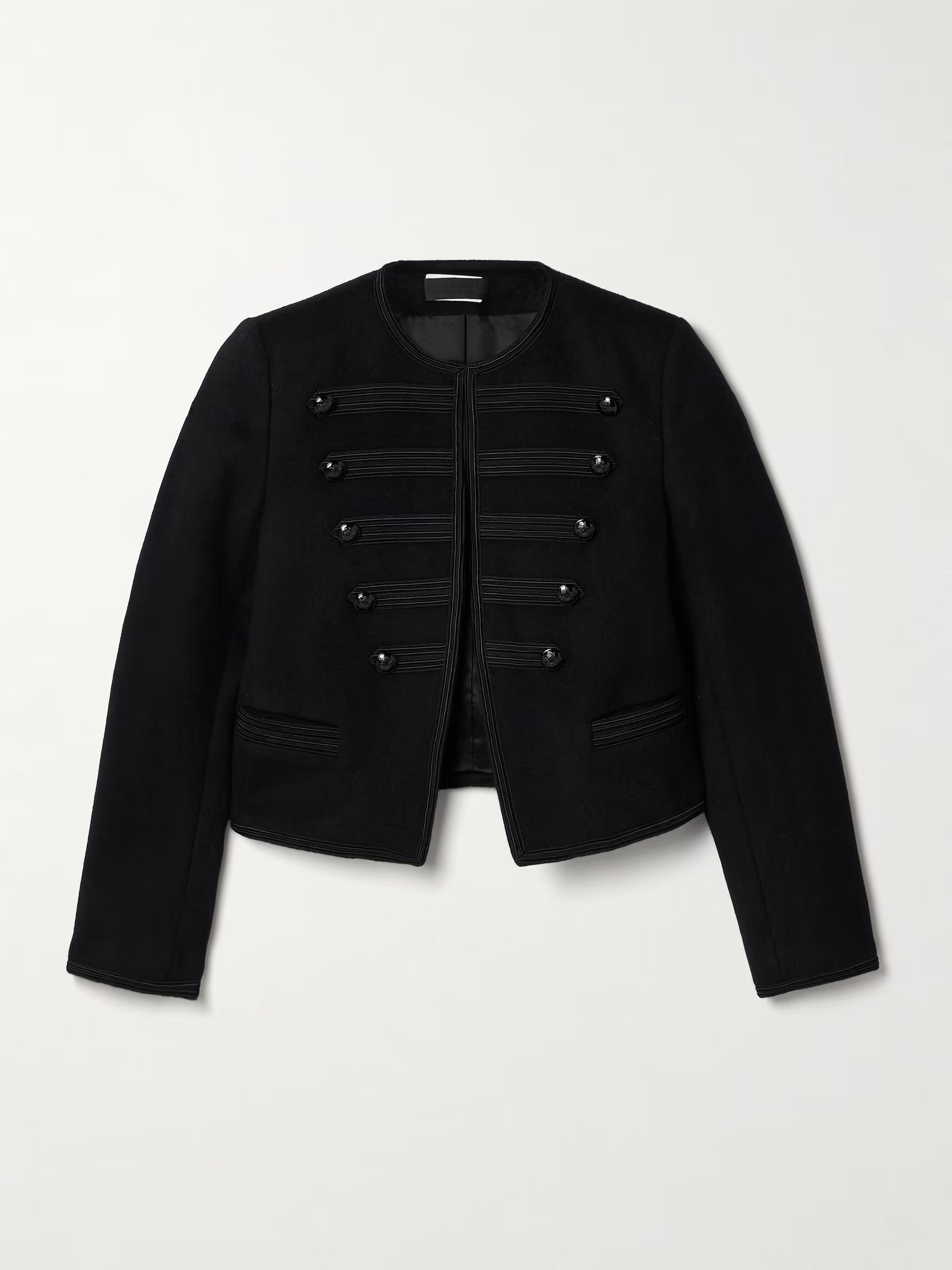 Joni cropped button-embellished satin-trimmed wool-felt jacket | NET-A-PORTER (US)