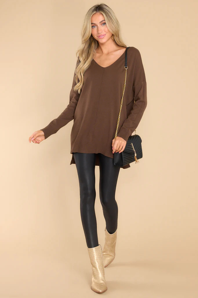 Wind Down Chocolate Sweater | Red Dress 