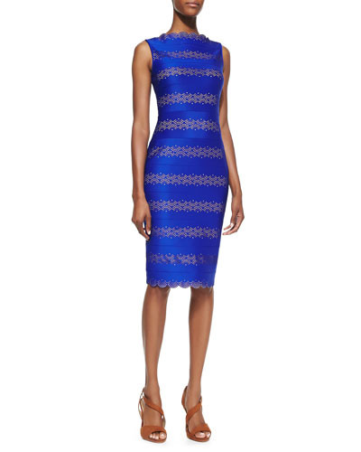 Sleeveless Scallop-Neck &amp; Hem Cocktail Dress | Neiman Marcus