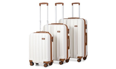 Cream Kono Luggage Set, 19in | Groupon UK- AU