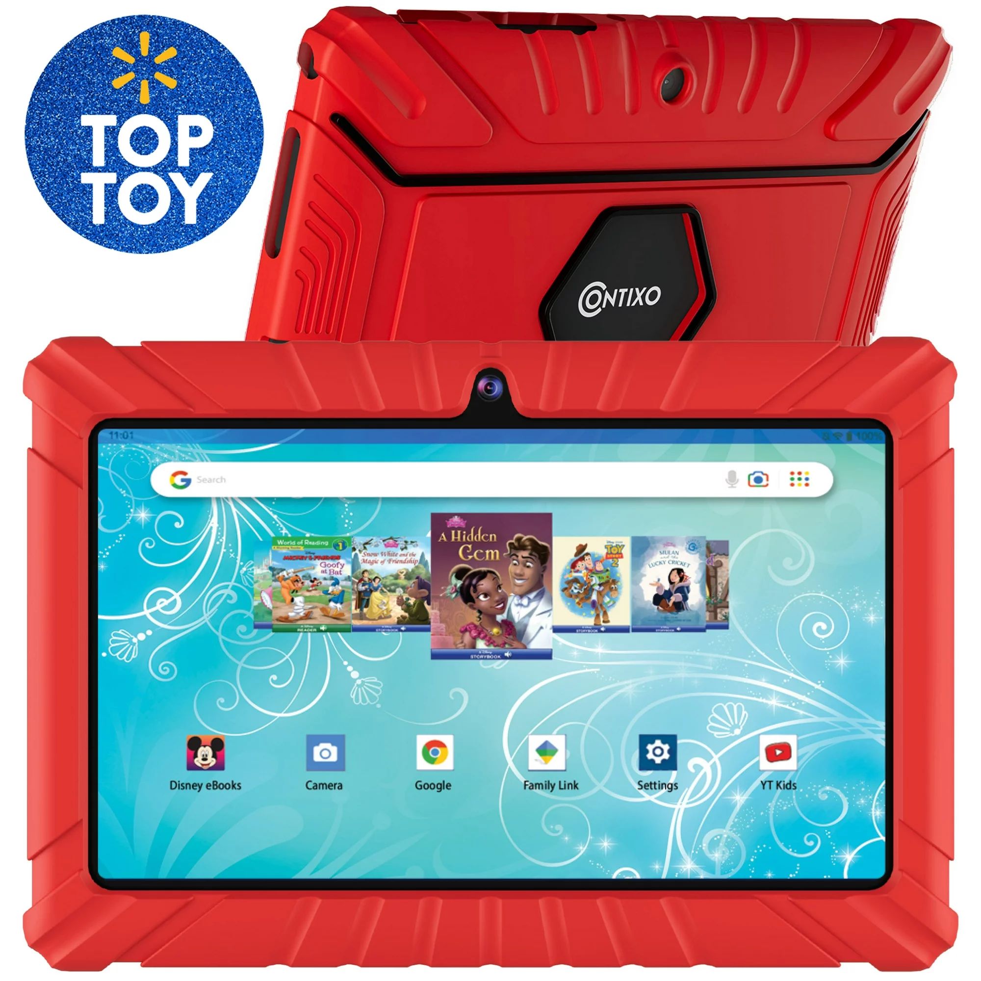 Contixo 7" Kids Tablet 32GB, 50+ Disney Storybooks, Kid-Proof Case (2023 Model) - Red | Walmart (US)