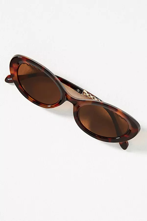 I-SEA Oval Chain Sunglasses | Anthropologie (US)