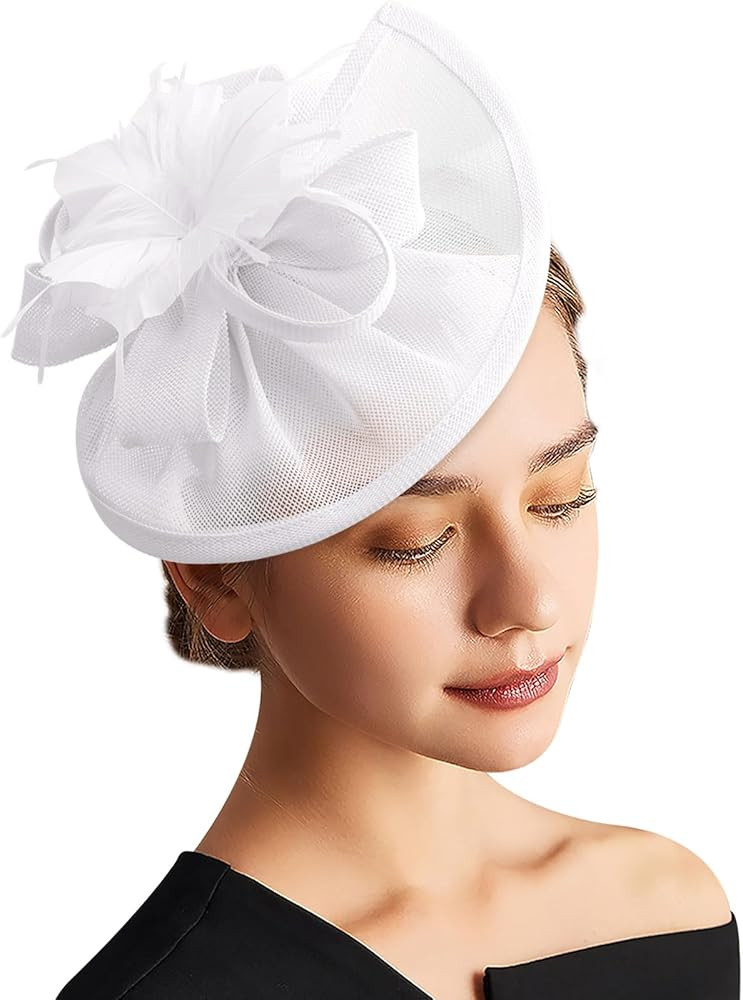 DRESHOW Women Fascinator Hats Tea Party Hat Vintage Pillbox Hat Headband for Cocktail | Amazon (US)