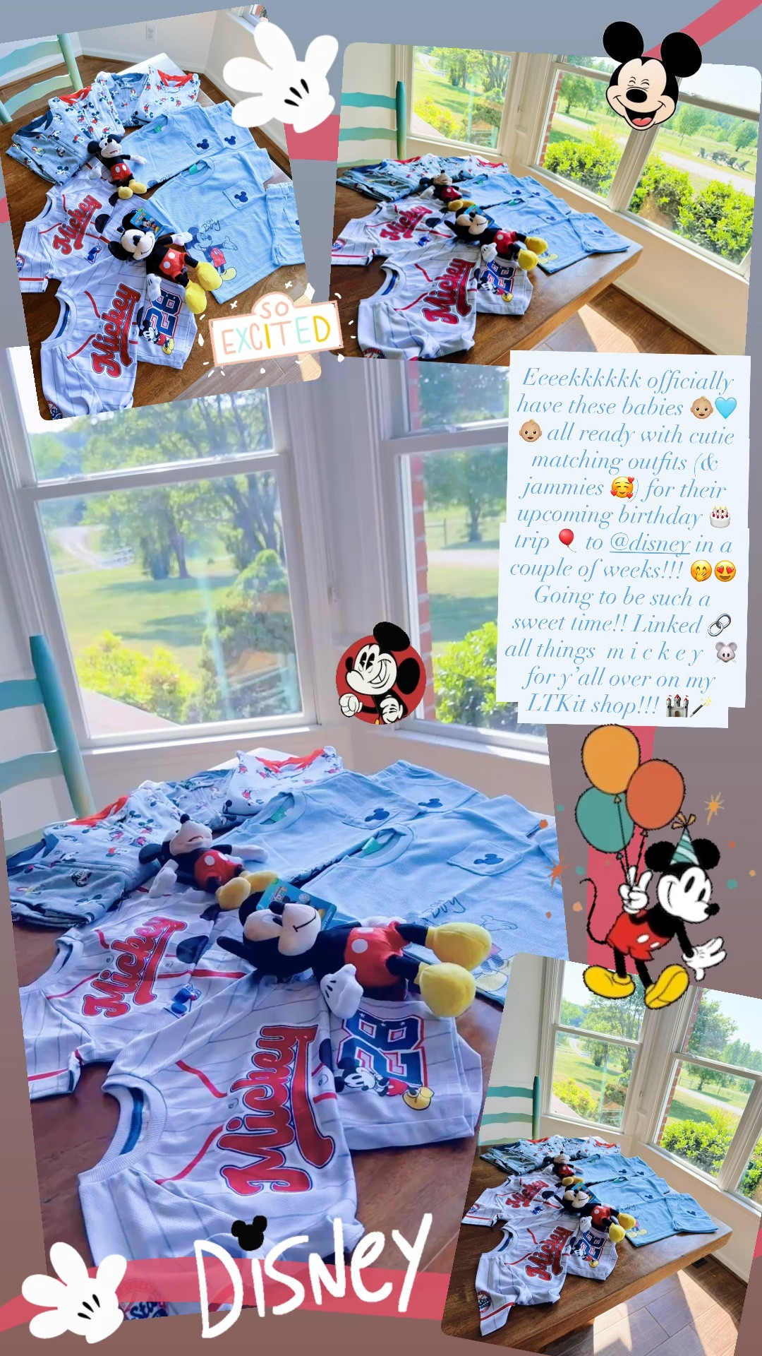 Eeeekkkkkk officially have these babies 👶🏼🩵👶🏼 all ready with cutie matching outfits (& jammies 🥰) for their upcoming birthday 🎂 trip 🎈 to @disney in a couple of weeks!!! 🤭😍 Going to be such a sweet time!! Linked 🔗 all things  m i c k e y  🐭 for y’all over on my LTKit shop!!! 🏰🪄