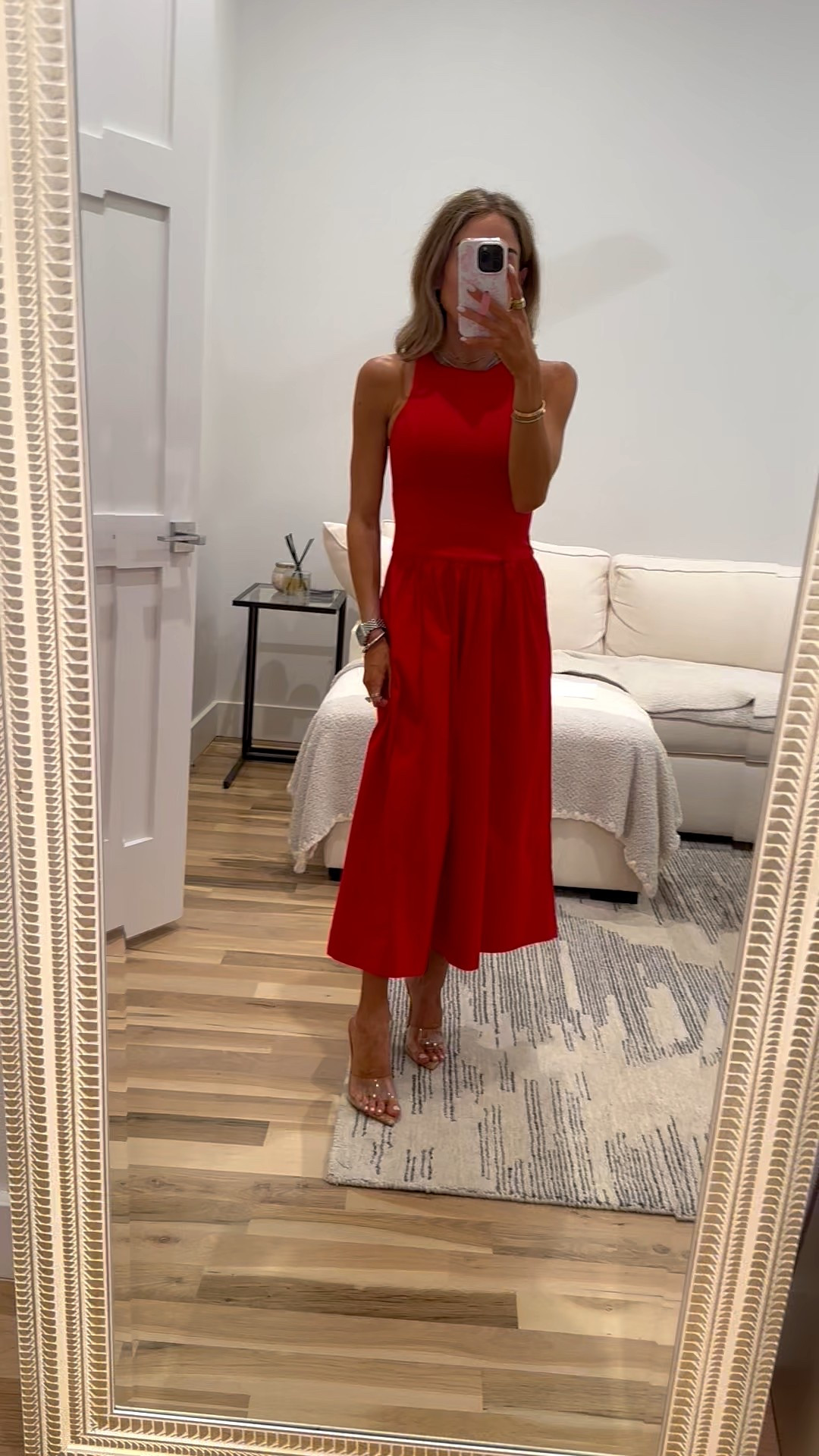 Red midi dress I love for spring or for vacation! Back in stock and petite friendly size xxs petite 

#LTKPetite #LTKSaleAlert