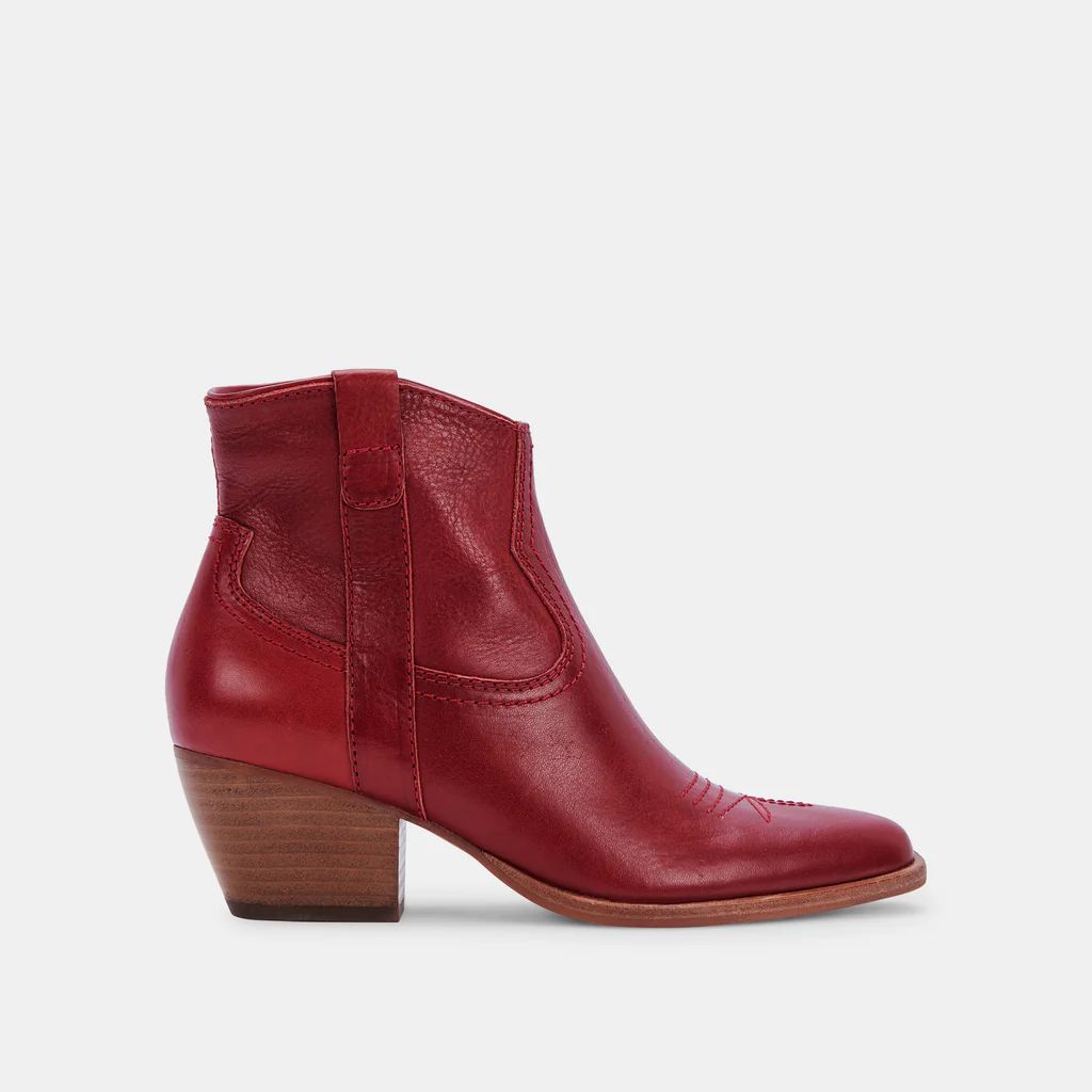 SILMA BOOTIES IN RED LEATHER | DolceVita.com