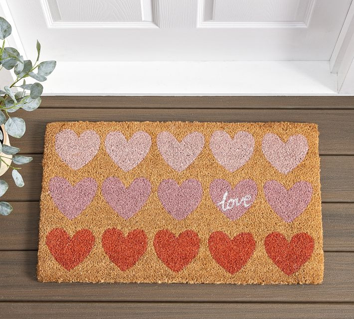 Watercolor Hearts Doormat | Pottery Barn | Pottery Barn (US)