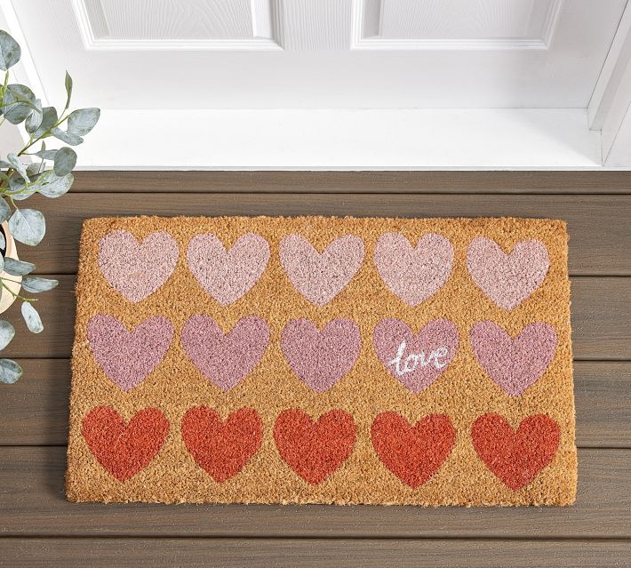 Watercolor Hearts Doormat | Pottery Barn (US)