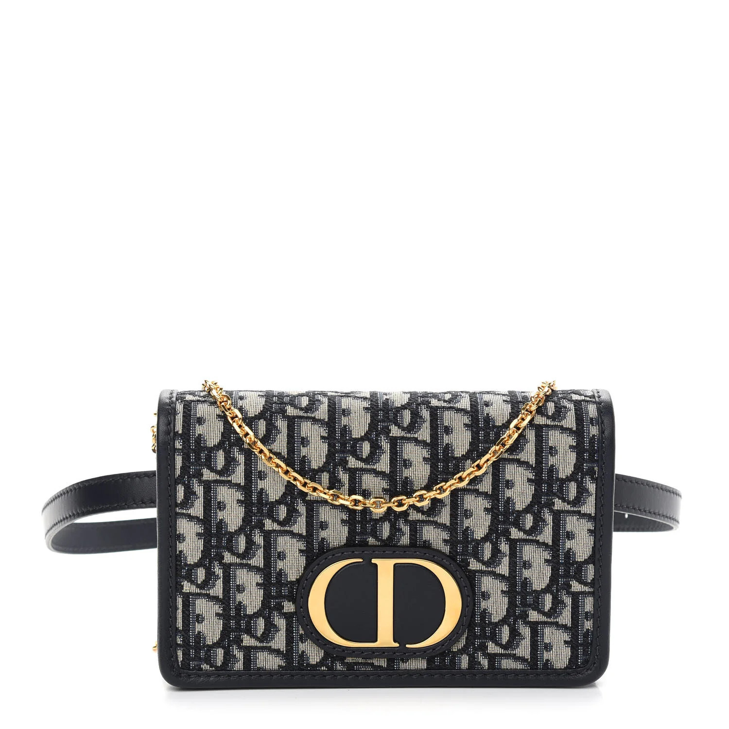 CHRISTIAN DIOR Oblique Montaigne 2-In-1 Pouch Blue | FASHIONPHILE (US)