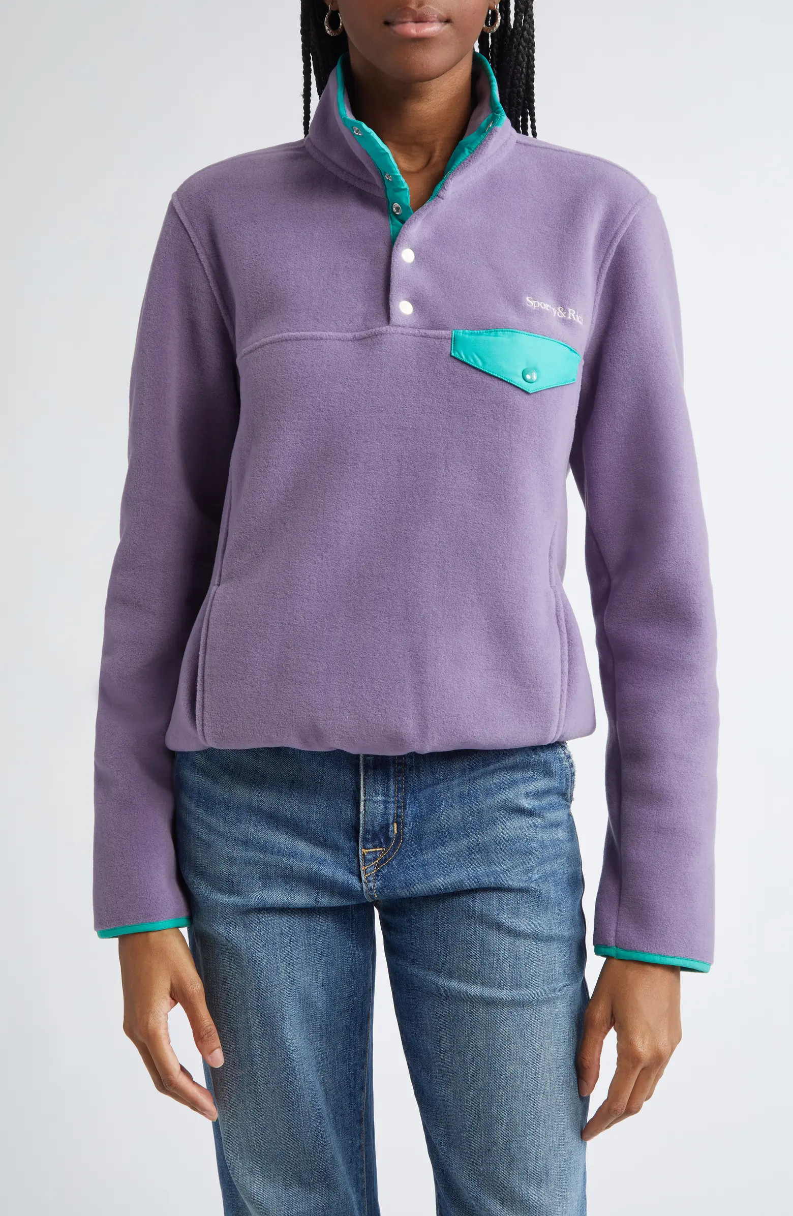 Serif Logo Polar Fleece Sweatshirt | Nordstrom