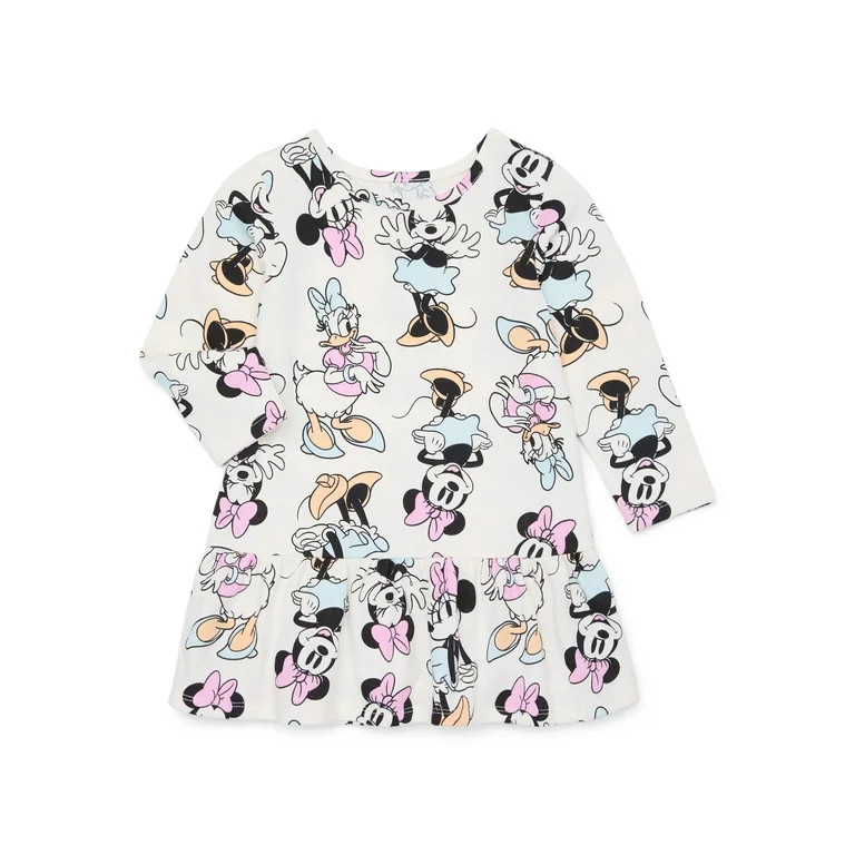 Minnie Mouse and Daisy Duck Toddler Girls Print Drop Waist Dress, Sizes 12M-5T | Walmart (US)