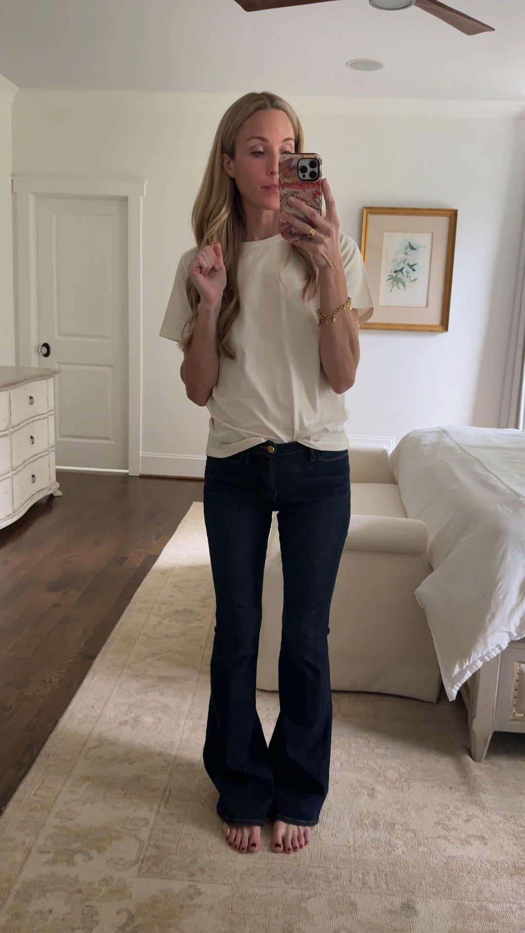 Flare jeans to add dimension and shaped to your looks or to style with heels and heeled booties! My exact wash is no longer available, but I am linking similar here! These are fitted, but I am in my true size 25.

#LTKootd #LTKgrwm #LTKSeasonal