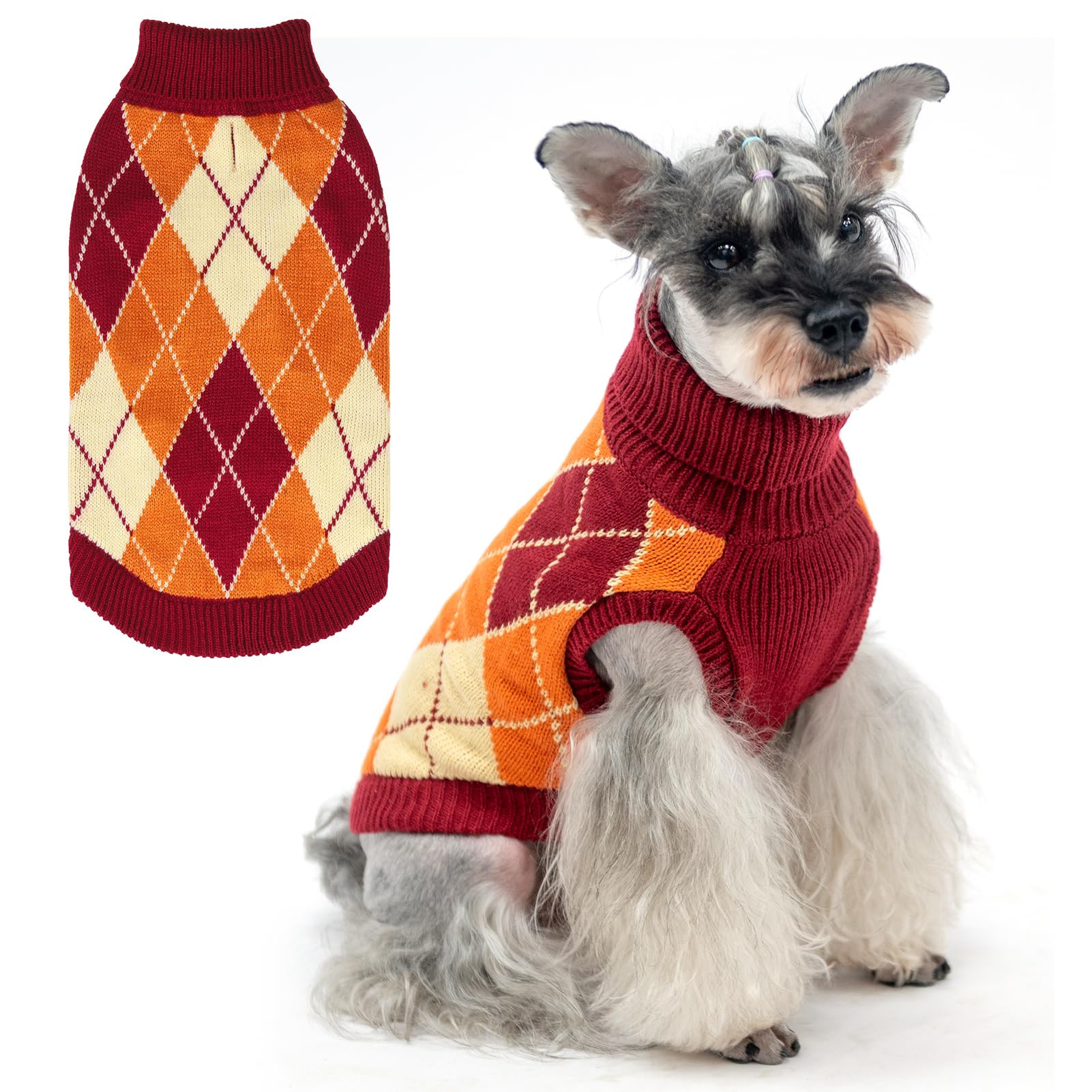 KOOLTAIL Small Dog Sweater, Knit Turtleneck Fall Thanksgiving Dog Sweaters for Medium Large Dogs,... | Amazon (US)