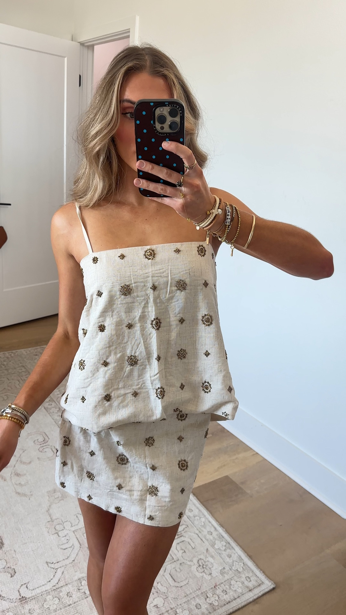 @12th Tribe size XS code SLOANEV10. Mimosas at 8am in the Camila Natural and Gold Tank. The beaded flower detail, double tie back, and natural and gold color mean ocean air and salty hair. Get the matching OOO set with the Del Sol Natural and Gold Beaded Mini Skirt for another reason to get away.

#LTKFestival #LTKSaleAlert #LTKootd